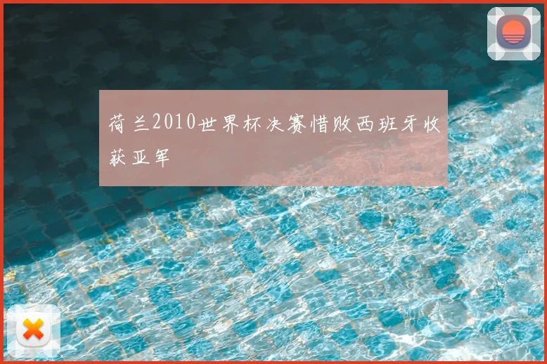 荷兰2010世界杯决赛惜败西班牙收获亚军